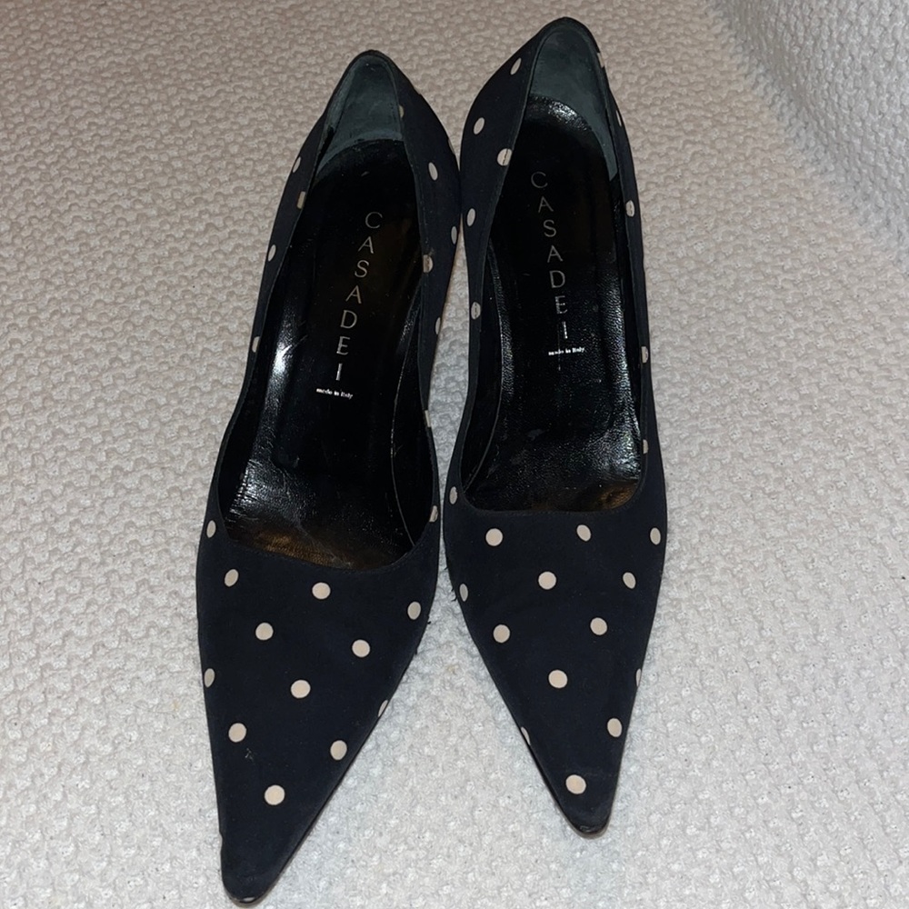 Casadei polka dot heels
